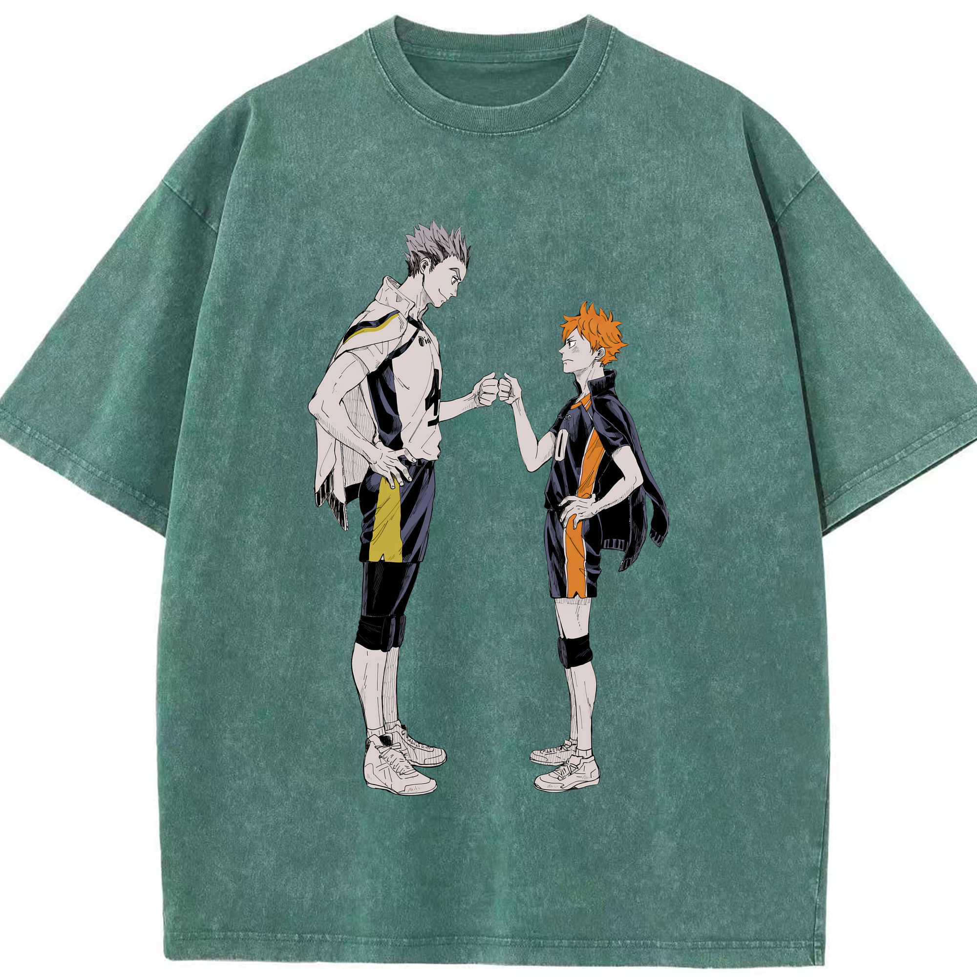 （画像用） ハイキュー!! Haikyu!! 綿100% ヴィンテージ風 半袖Tシャツ（フロントプリント）